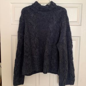 Cableknit Turtleneck Sweater